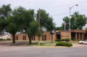 headquarters of the Farmers Exchange Bank in Cherokee, Oklahoma